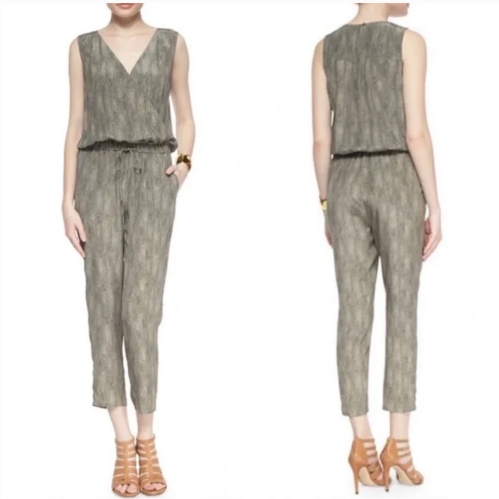 The Fisher Project Chain Print Sleeveless Jumpsuit 100% Silk